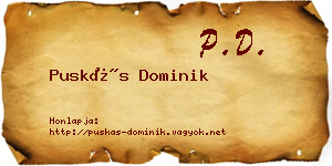 Puskás Dominik névjegykártya